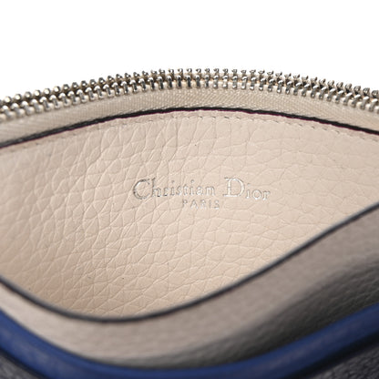 Christian Dior Bullcalf Tri-color Diorissimo Card Holder Navy Blue White 6 of 7