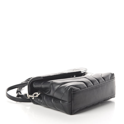 Saint Laurent Calfskin Y Quilted Monogram Toy Loulou Crossbody Bag Black 3 of 8