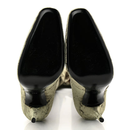 Saint Laurent Velvet Ella Knee High Boots 38.5 Bella Green 11 of 24