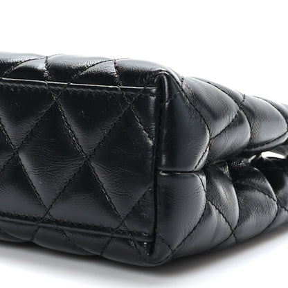 Chanel Shiny Aged Calfskin Quilted Nano Kelly Shopper Black 9 of 10