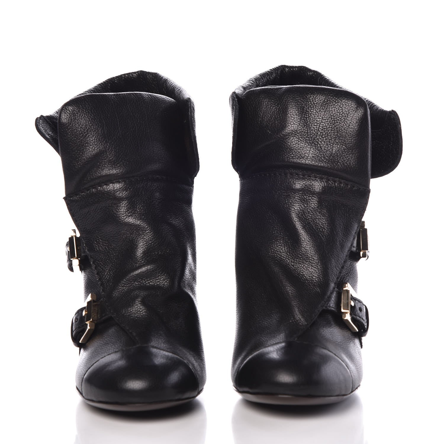 Chanel Calfskin Ankle Wedge Boots 38.5 Black 2 of 9