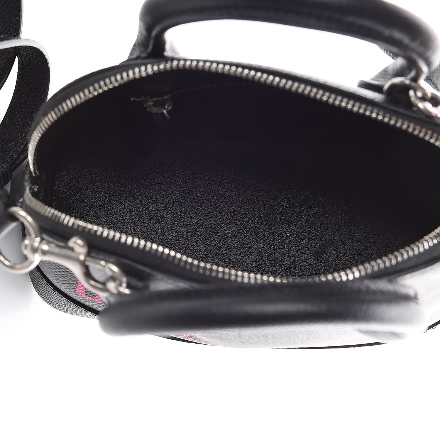 Balenciaga Signature Grained Calfskin Logo XXS Ville Top Handle Bag Black Rose Shocking 7 of 11