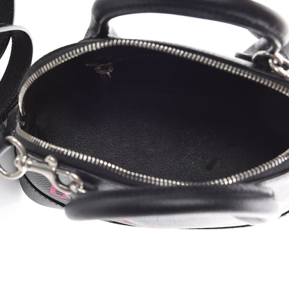 Balenciaga Signature Grained Calfskin Logo XXS Ville Top Handle Bag Black Rose Shocking 7 of 11