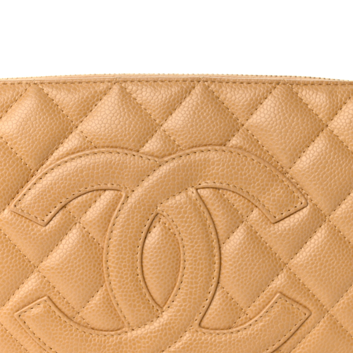 Caviar Quilted Timeless CC Shoulder Bag Beige