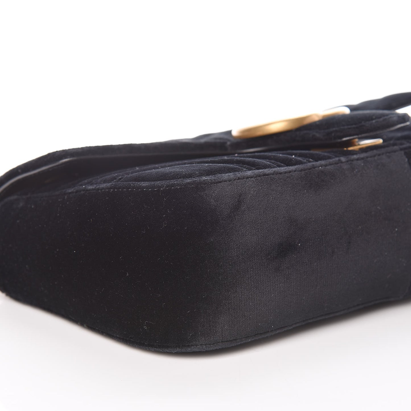 Velvet Matelasse Small GG Marmont Shoulder Bag Black