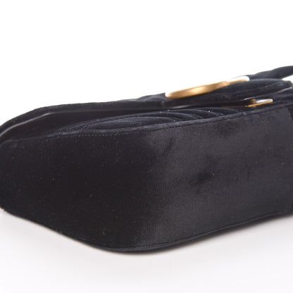 Gucci Velvet Matelasse Small GG Marmont Shoulder Bag Black 8 of 9