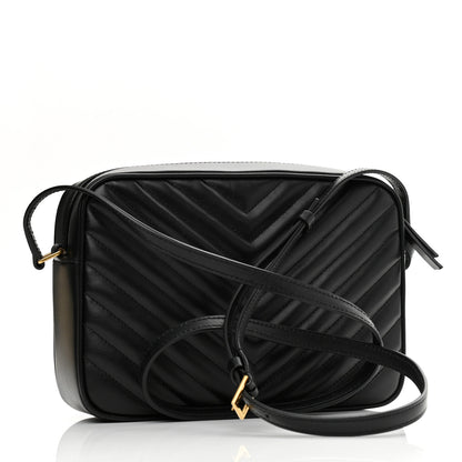 Saint Laurent Calfskin Matelasse Monogram Lou Camera Bag Black 3 of 9