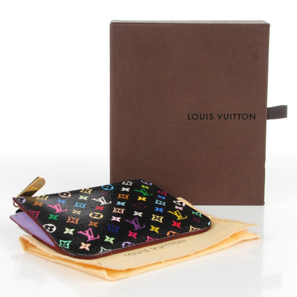 Louis Vuitton Monogram Multicolor Key Pouch Black Violet 4 of 7