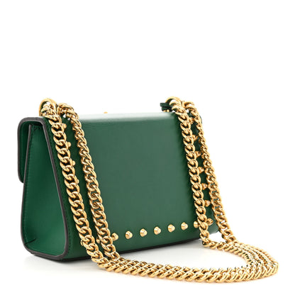 Gucci Calfskin Studded Small Padlock Shoulder Bag Emerald 3 of 10