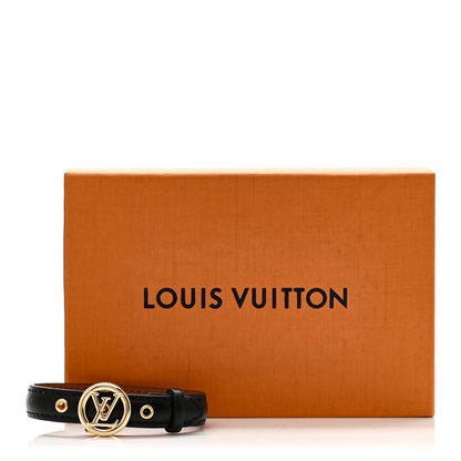 Louis Vuitton Calfskin Metal LV All Around Bracelet Black Gold 4 of 4