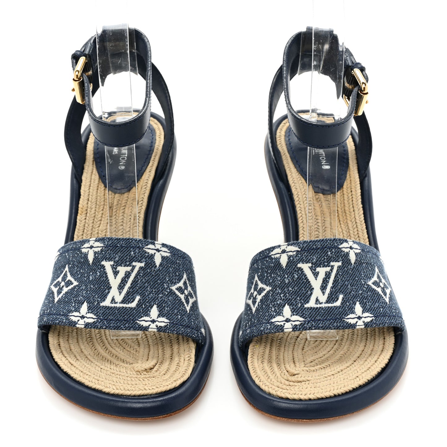 Monogram Denim Maia Wedge Sandal 36