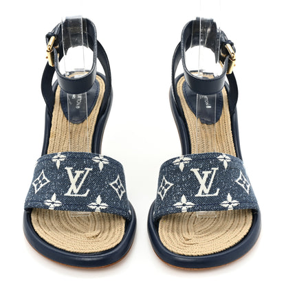 Louis Vuitton Monogram Denim Maia Wedge Sandal 36 2 of 8