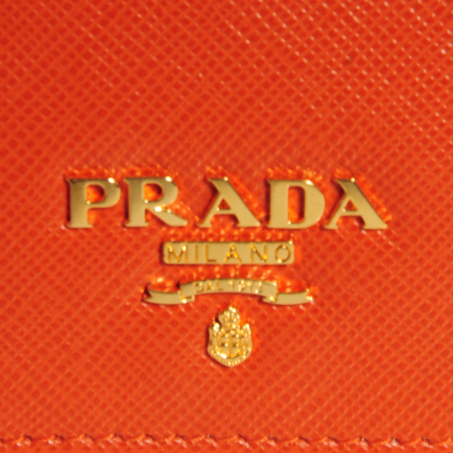 Saffiano Metal Bi-Fold Wallet Papaya