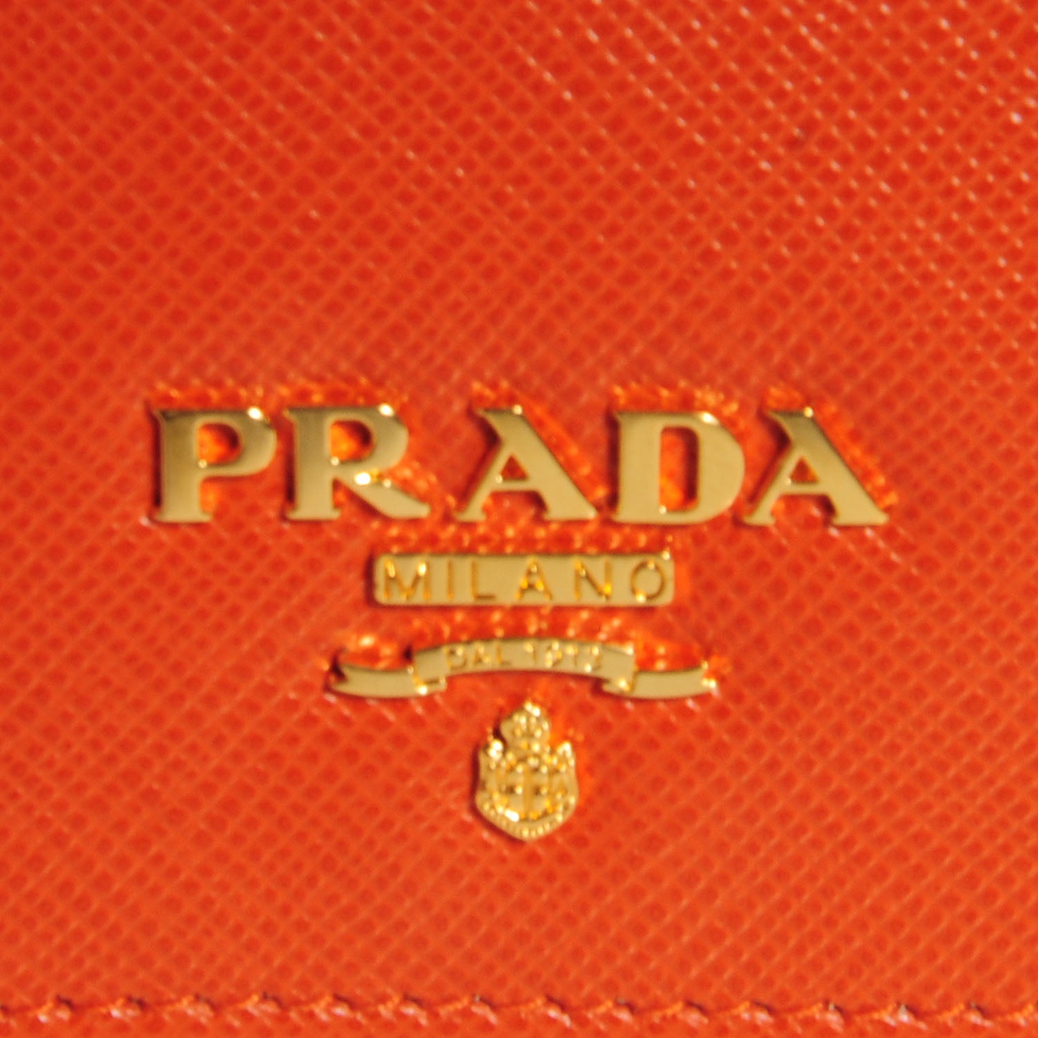 Prada Saffiano Metal Bi-Fold Wallet Papaya 4 of 8