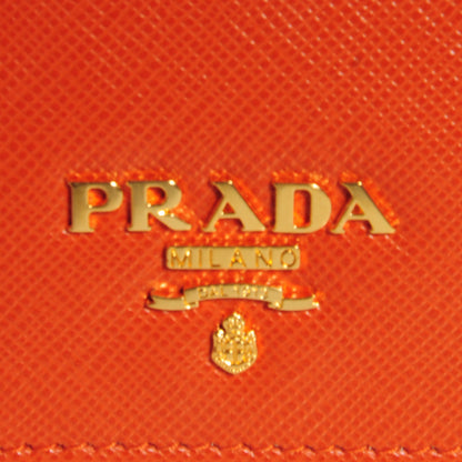 Prada Saffiano Metal Bi-Fold Wallet Papaya 4 of 8