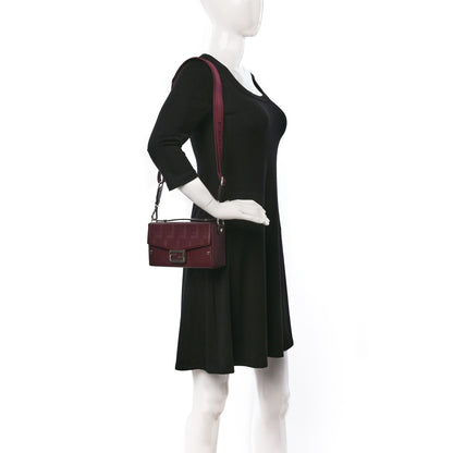 Fendi Vitello King FF Lines Embossed Baguette Soft Trunk Burgundy 2 of 9