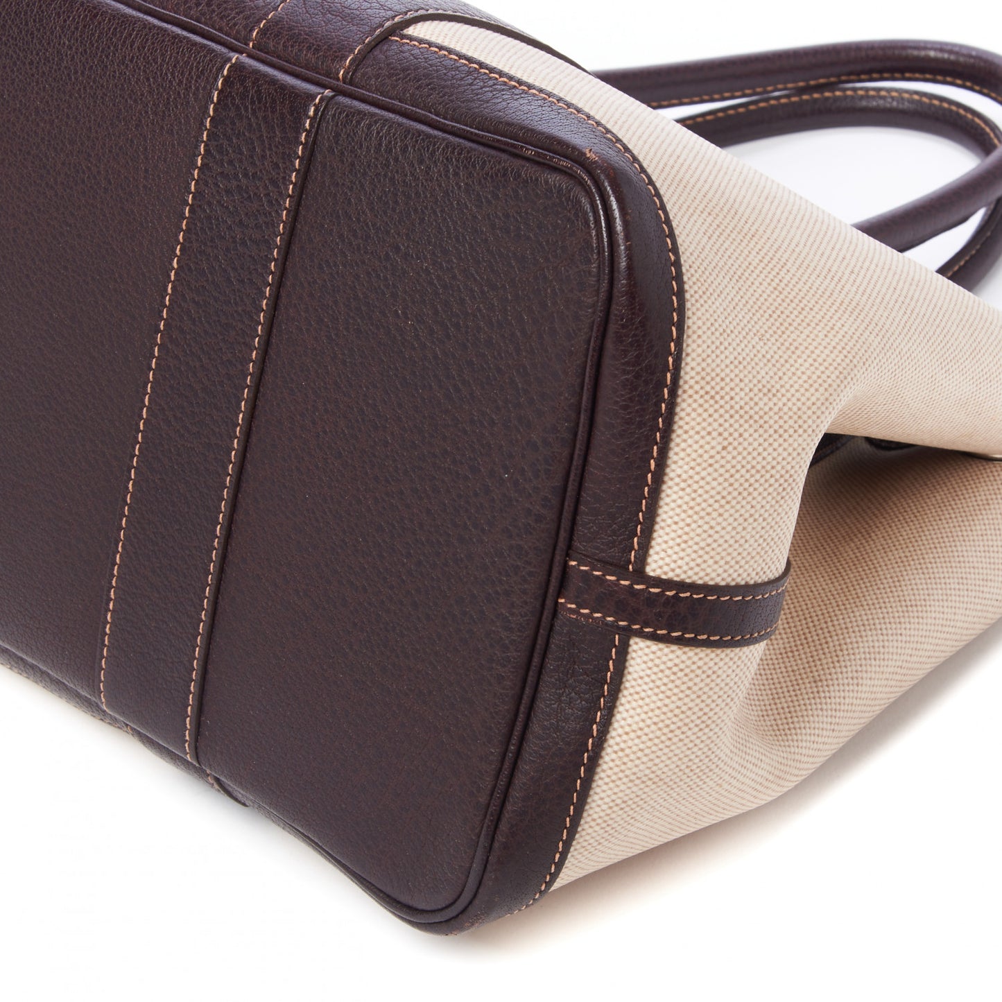 Toile Buffle Gala Garden Party Tote 36 MM Marron Fonce