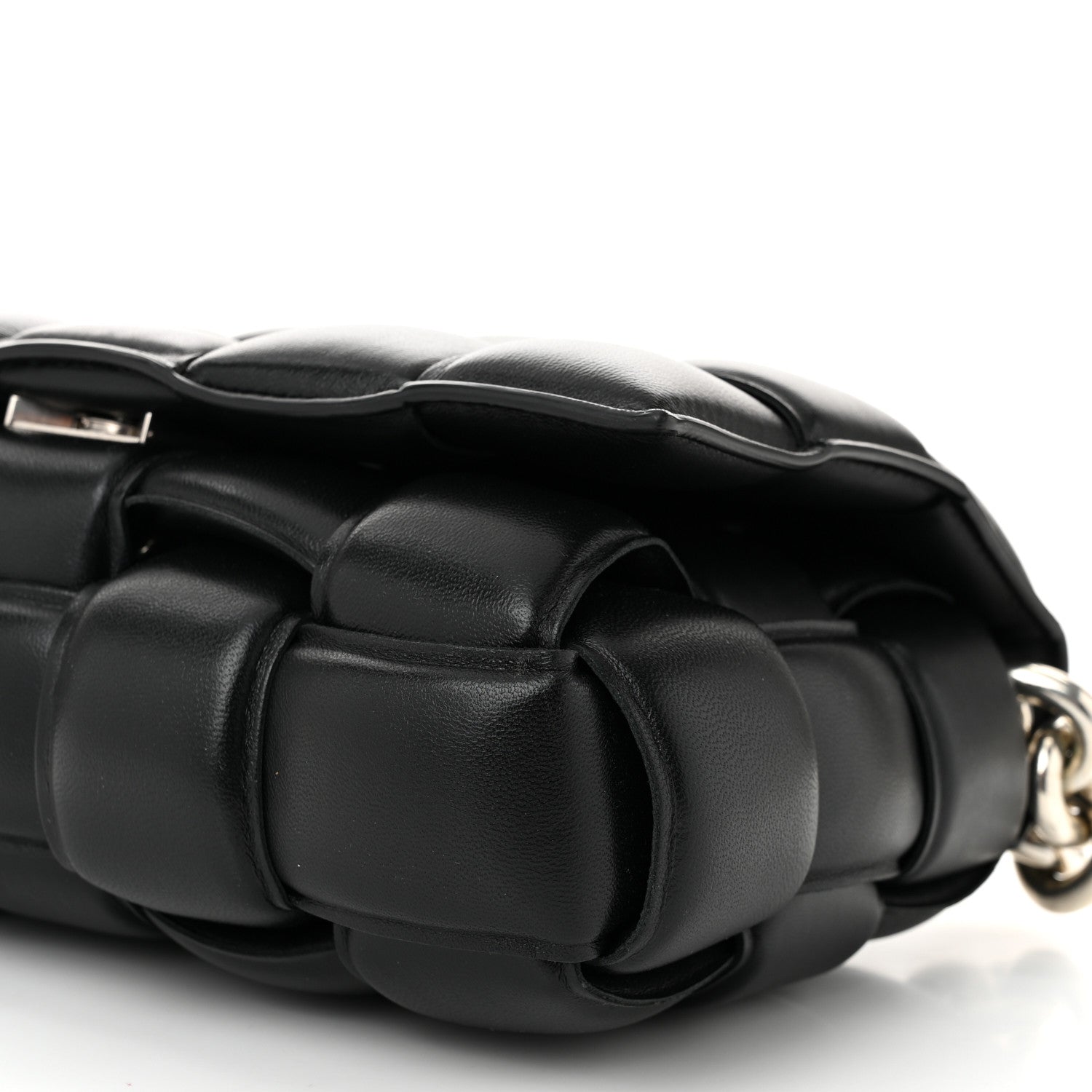 Bottega Veneta Lambskin Maxi Intreccio Padded Chain Cassette Crossbody Bag Black 10 of 11