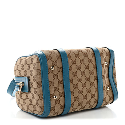 Gucci Monogram Small Boston Beige Deep Cobalt 4 of 13