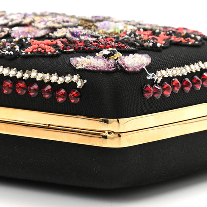 Alexander McQueen Satin Crystal Embellished Top Handle Box Clutch Black 10 of 10