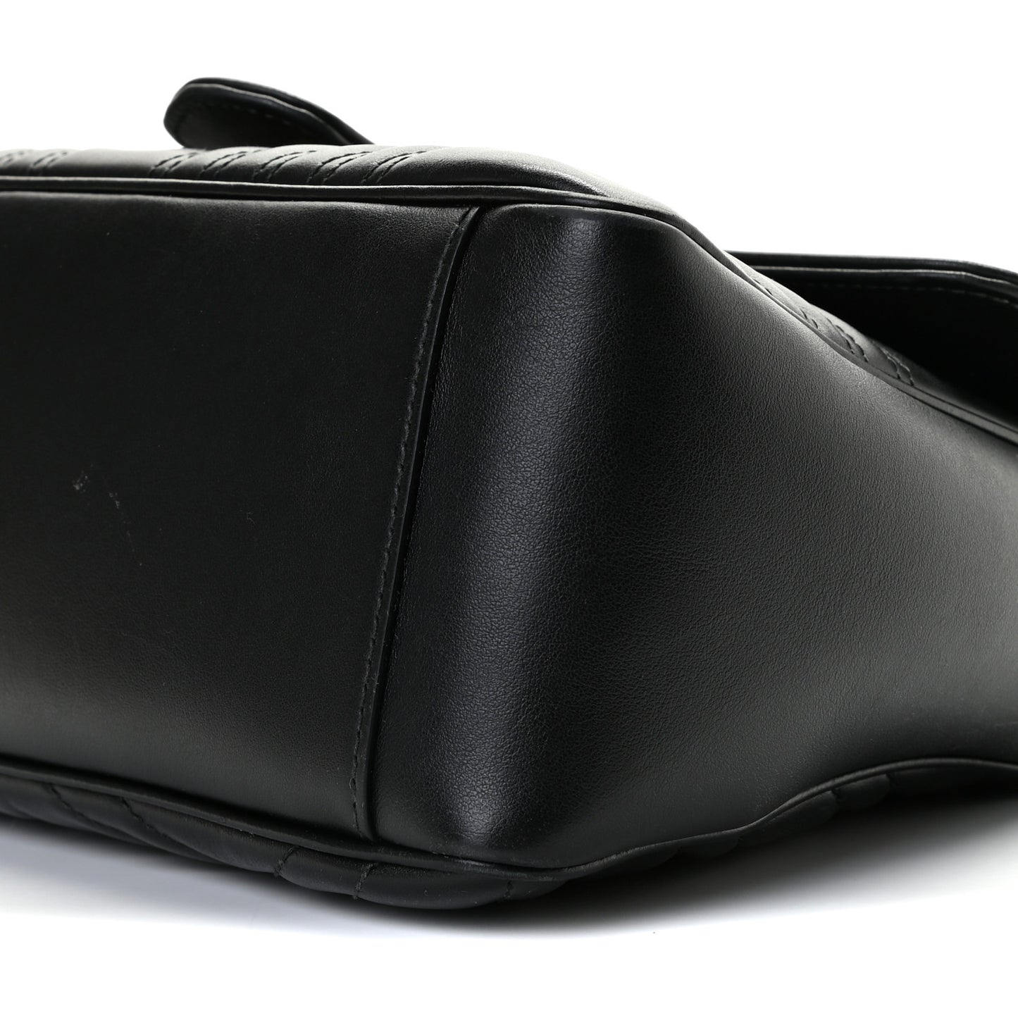 Calfskin Matelasse Small GG Marmont Top Handle Shoulder Bag Black