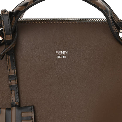 Fendi Vitello Dolce Bi-Color FF 1974 Embossed Medium By The Way Boston Bag Maya Black 8 of 10