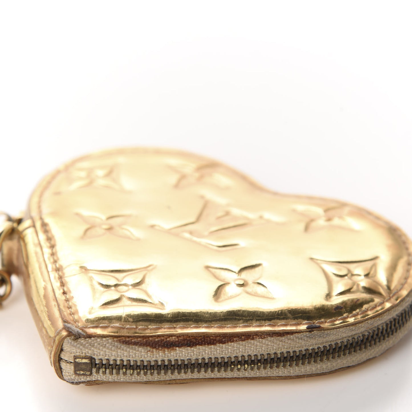 Monogram Miroir Heart Coin Purse Gold