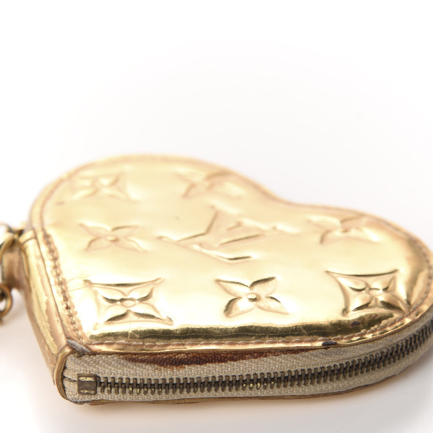 Louis Vuitton Monogram Miroir Heart Coin Purse Gold 7 of 9