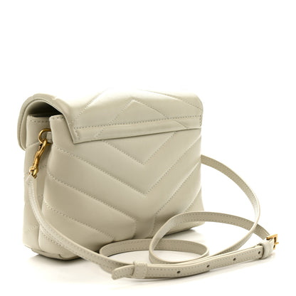 Saint Laurent Calfskin Y Quilted Monogram Toy Loulou Crossbody Bag Crema Soft 3 of 12