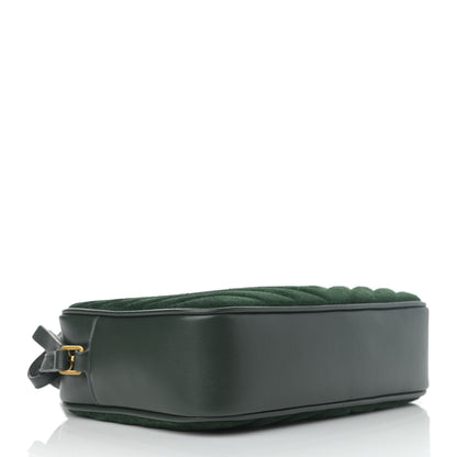 Saint Laurent Suede Calfskin Monogram Lou Camera Bag Vert Fonce 4 of 10