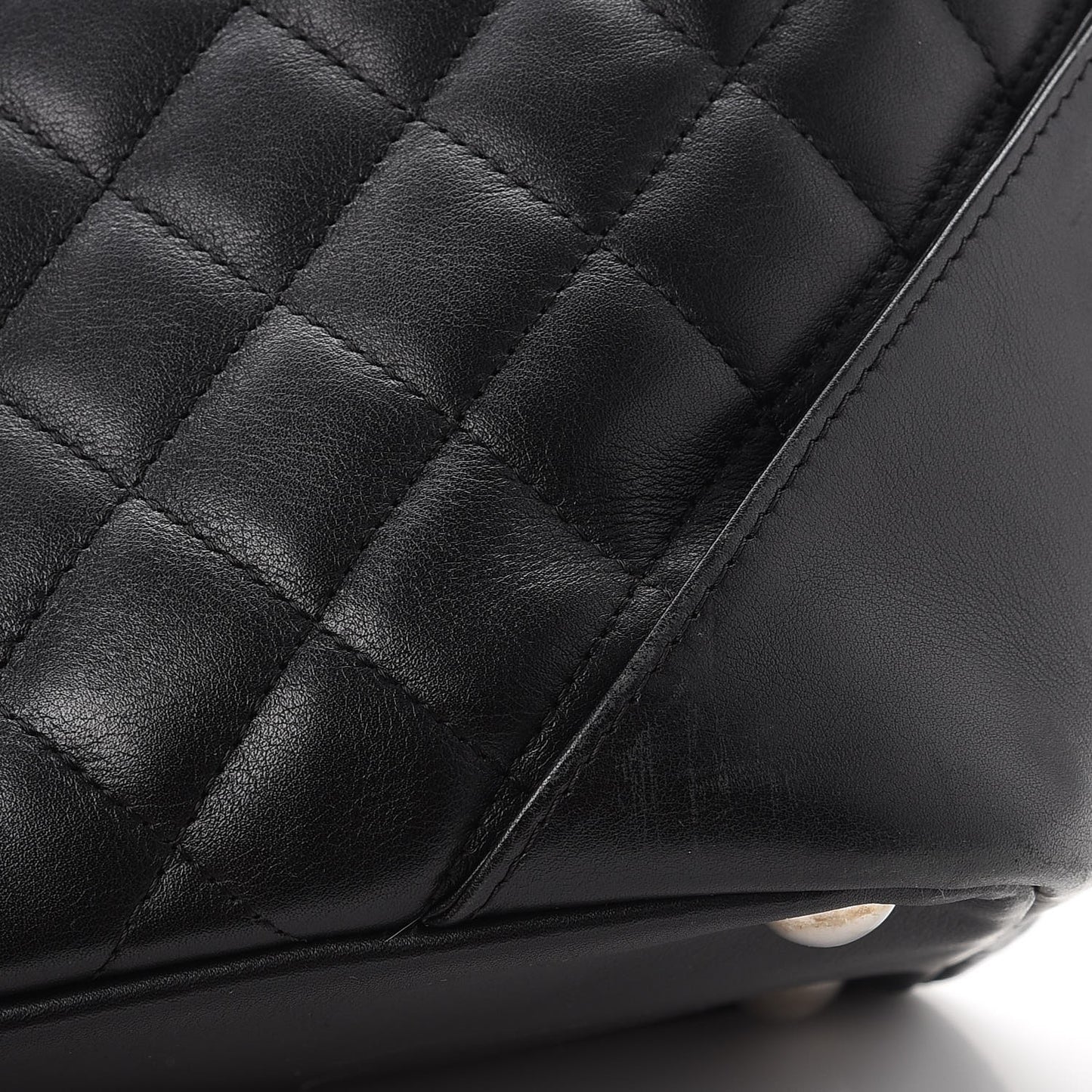 Calfskin Quilted Large Cambon Tote Black