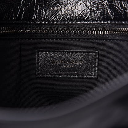 Saint Laurent Crinkled Calfskin Matelasse Monogram Medium Niki Chain Satchel Black 6 of 11