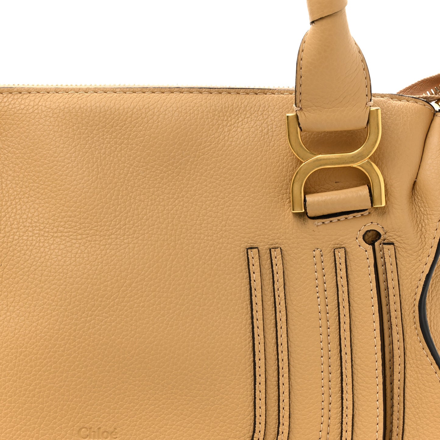 Calfskin Medium Marcie Satchel Light Tan