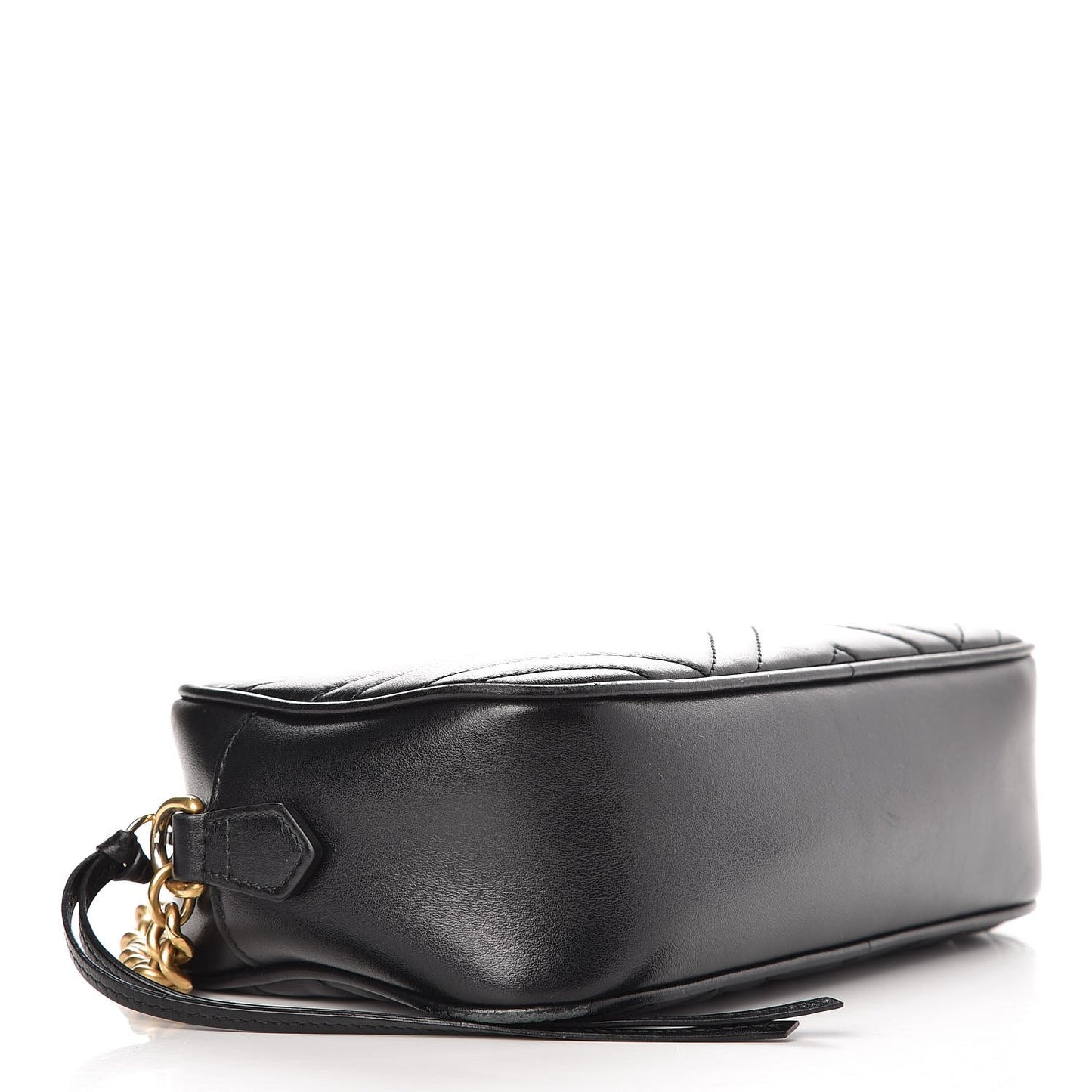 Calfskin Matelasse Small GG Marmont Chain Shoulder Bag Black