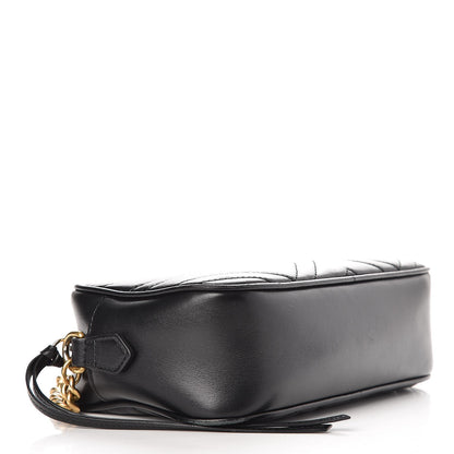 Gucci Calfskin Matelasse Small GG Marmont Chain Shoulder Bag Black 4 of 13