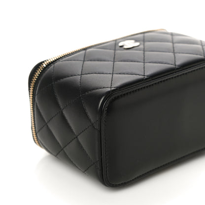 Chanel Lambskin Quilted Small Vanity Case With Chain Black 9 of 11