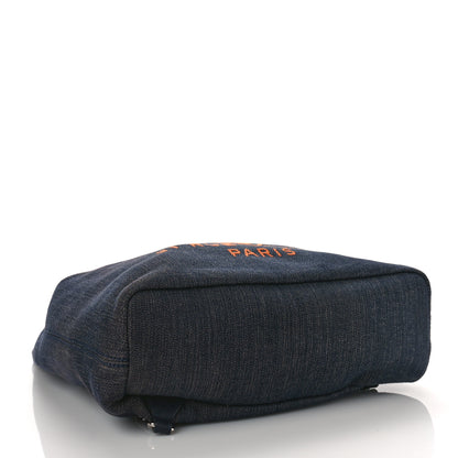 Chanel Canvas Large Deauville Backpack Denim Blue 4 of 9