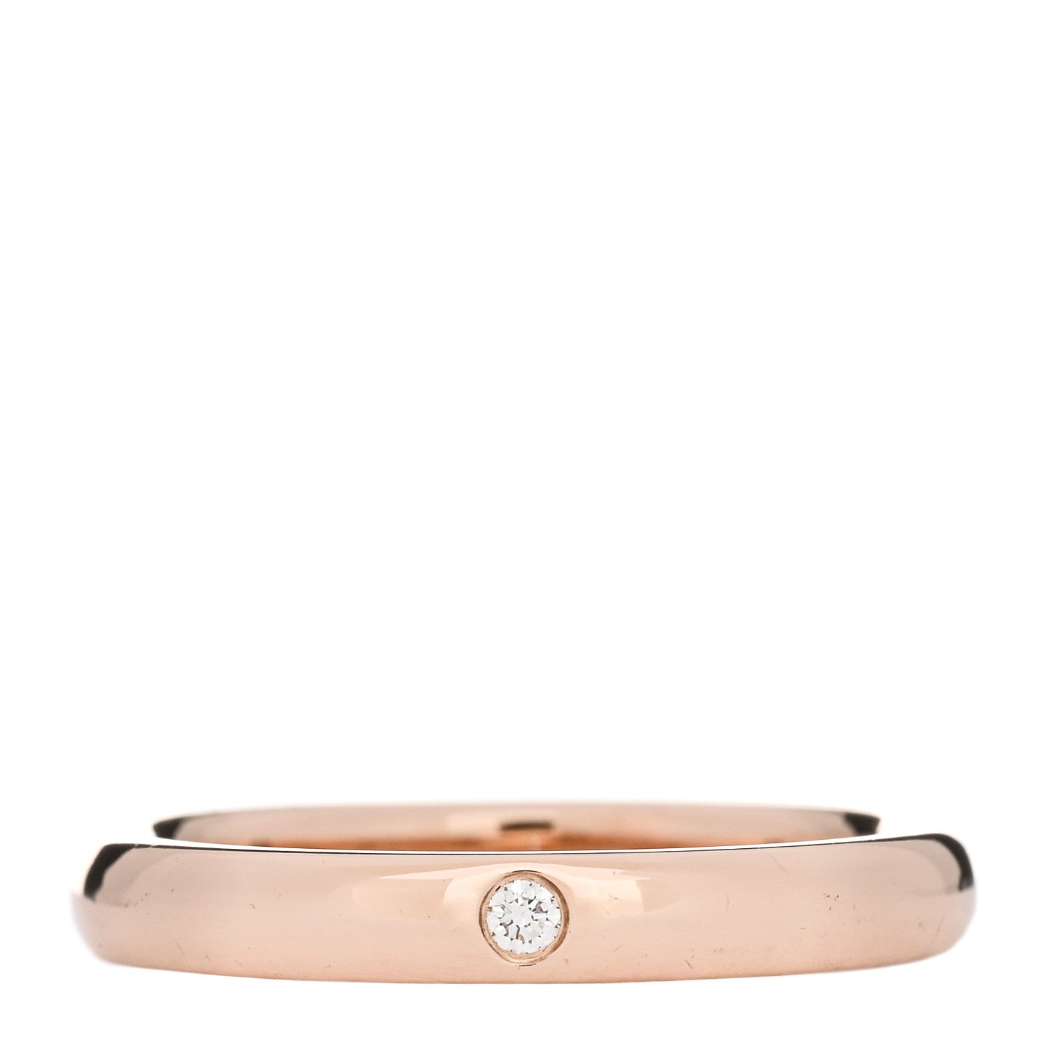 Tiffany 18K Rose Gold Diamond Elsa Peretti Band Ring 50 5.5 1 of 5