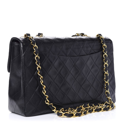 Chanel Lambskin Quilted XL Jumbo Single Flap Black 3 of 9