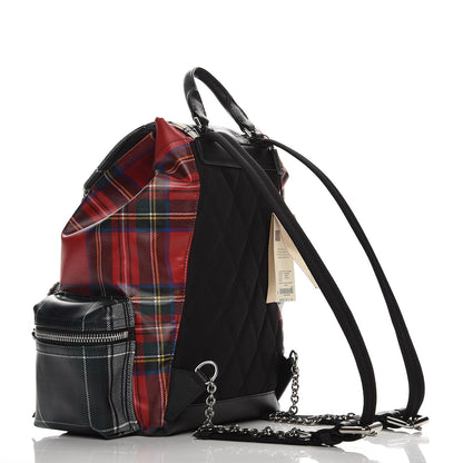 Burberry Laminated Tartan Patchwork Medium Rucksack Backpack Military Red 3 of 7