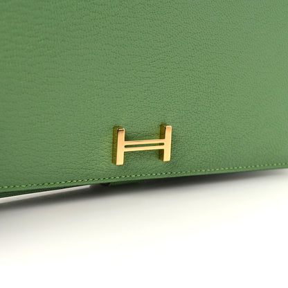 Hermes Chèvre Mysore Bearn Gusset Wallet Vert Criquet 8 of 9