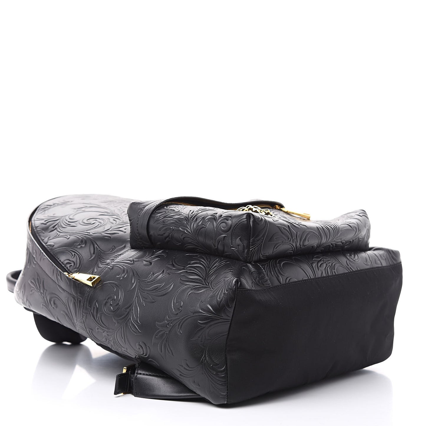 Calfskin Embossed Palazzo Medusa Backpack Black