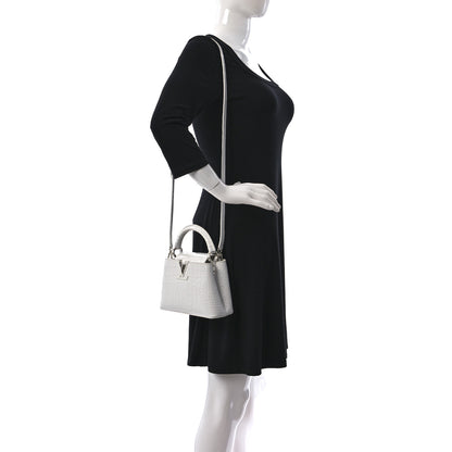 Louis Vuitton Crocodile Mini Capucines White 2 of 13
