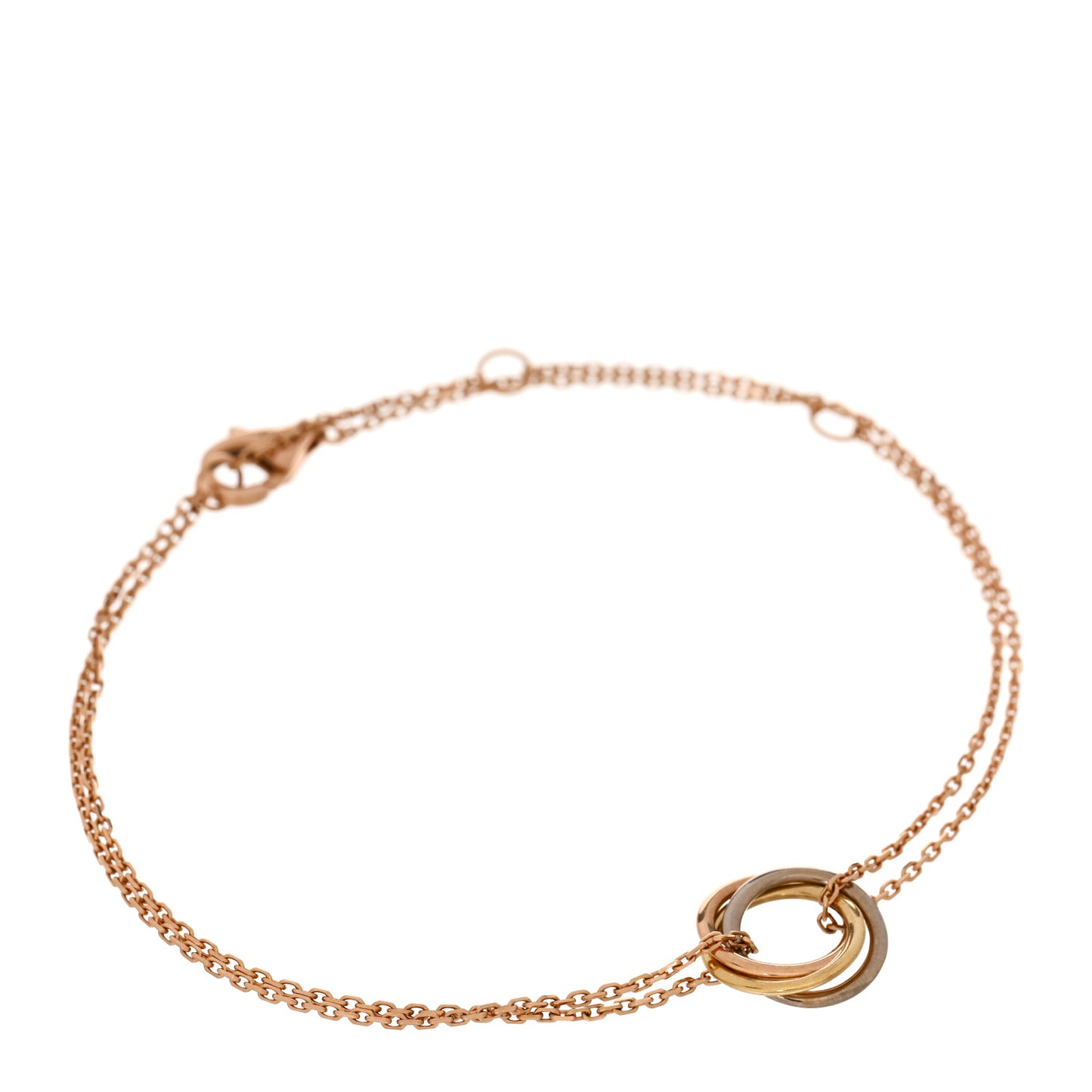 18K Pink Yellow White Gold Trinity Bracelet