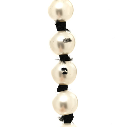 Chanel Pearl Grosgrain CC Long Necklace Gold 6 of 6