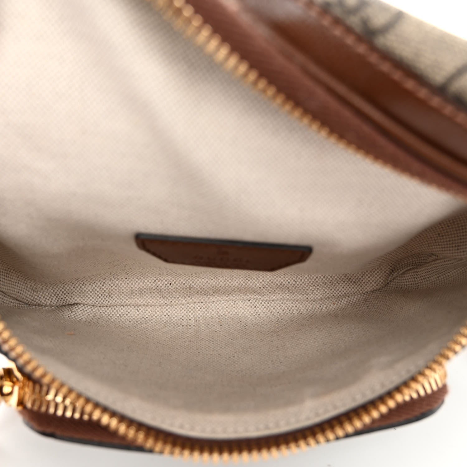 Gucci GG Supreme Monogram Textured Calfskin Retro Interlocking G Belt Bag Beige Ebony Brown Sugar 8 of 9