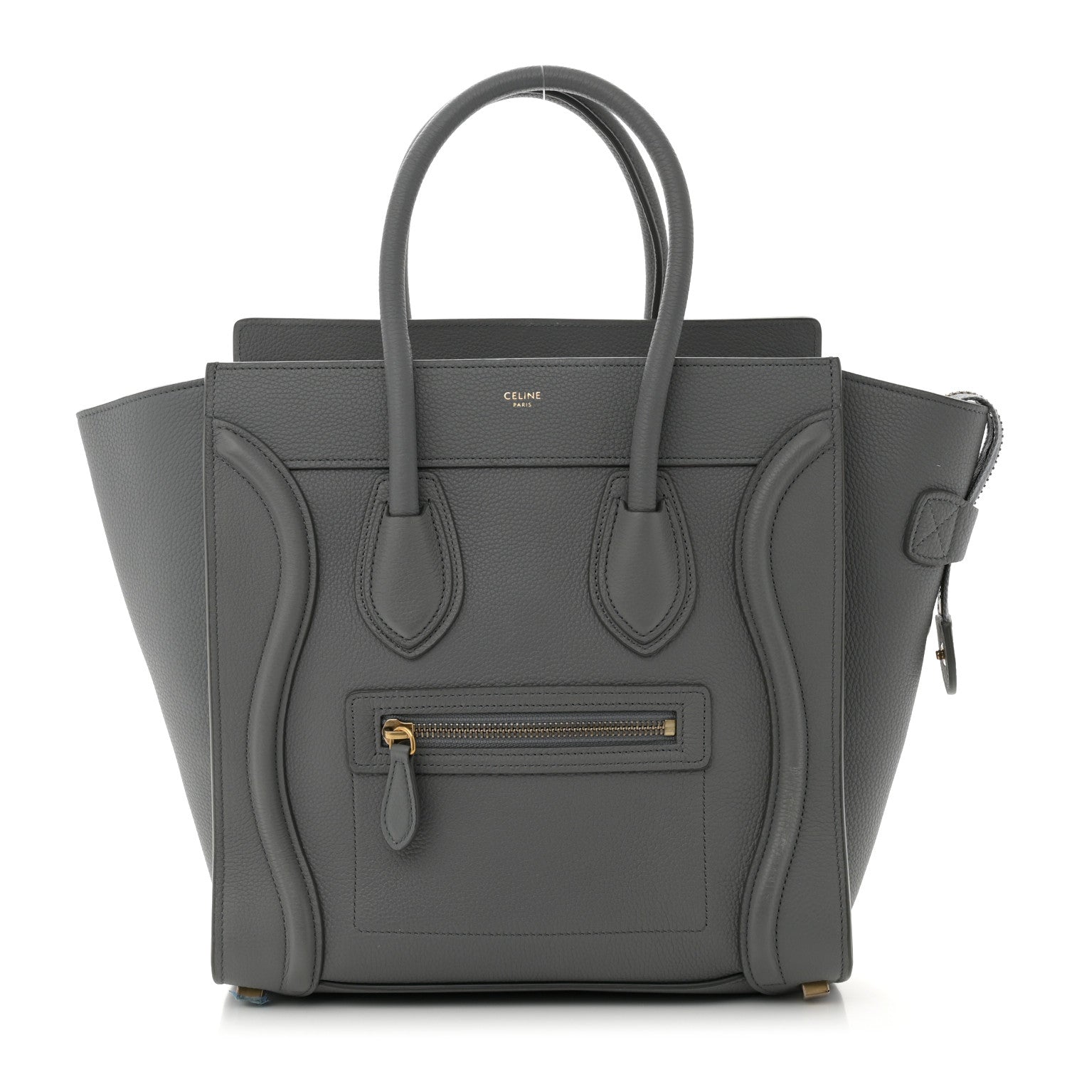 Celine Baby Drummed Calfskin Micro Luggage Kohl 1 of 10