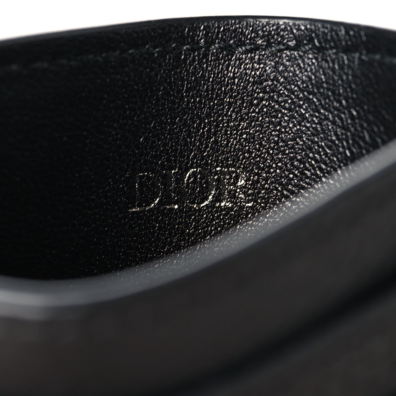 Christian Dior Grained Calfskin Oblique Card Holder Black 6 of 7