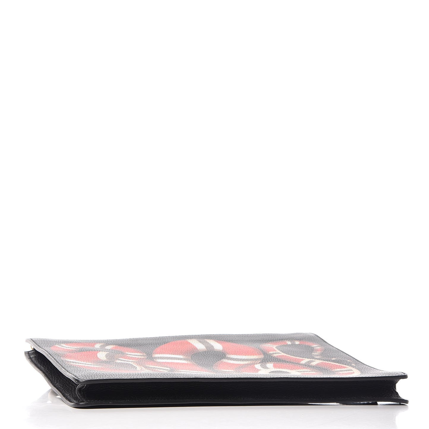 Calfskin Kingsnake Print Messenger Black