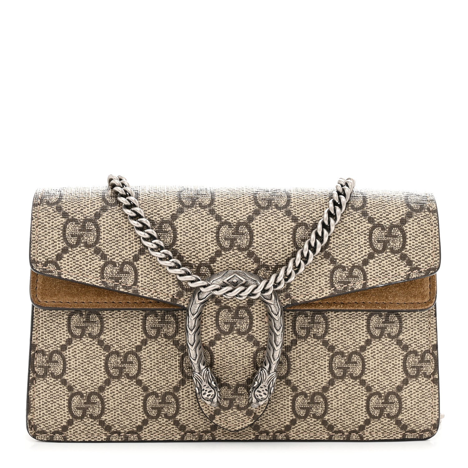 Gucci GG Supreme Monogram Super Mini Dionysus Shoulder Bag Taupe 1 of 12